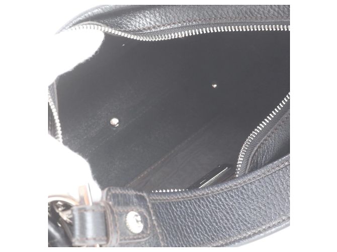 Borsa Tote a Tracolla in Pelle Gancini Salvatore Ferragamo Nero - vista 7