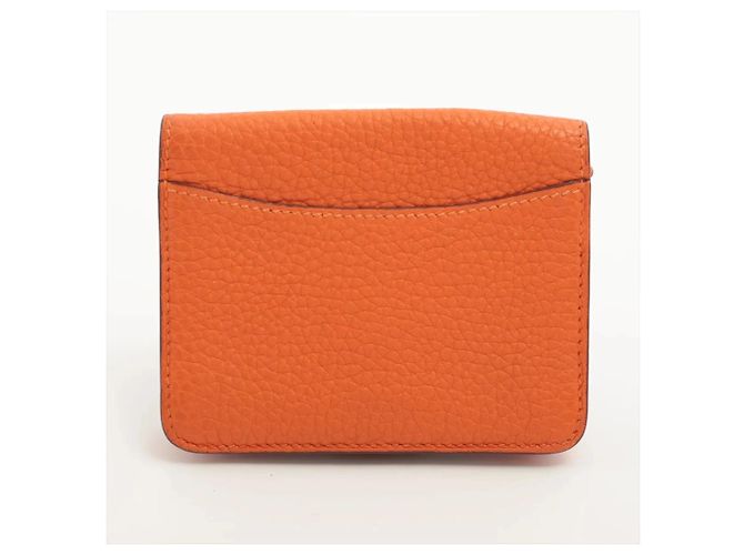 Hermès Monedero Hermes Dogon de piel Togo Naranja - vista 2