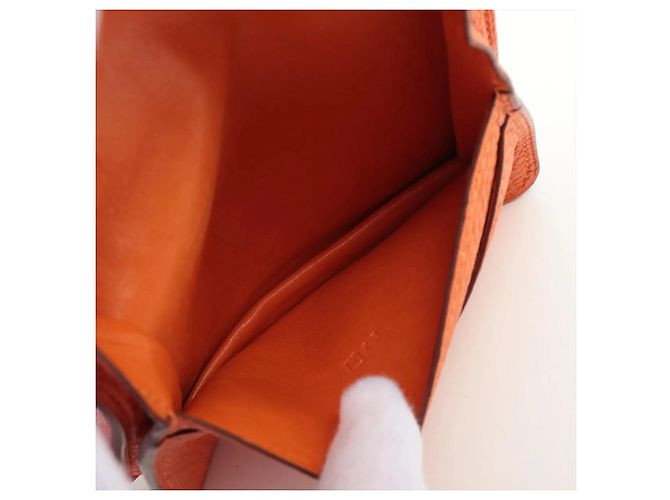 Hermès Monedero Hermes Dogon de piel Togo Naranja - vista 6