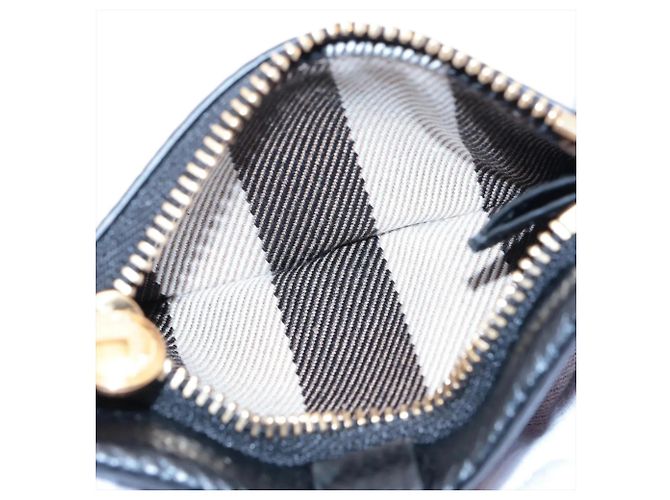 Portafoglio bi-fold Burberry in pelle nera Nero - vista 7