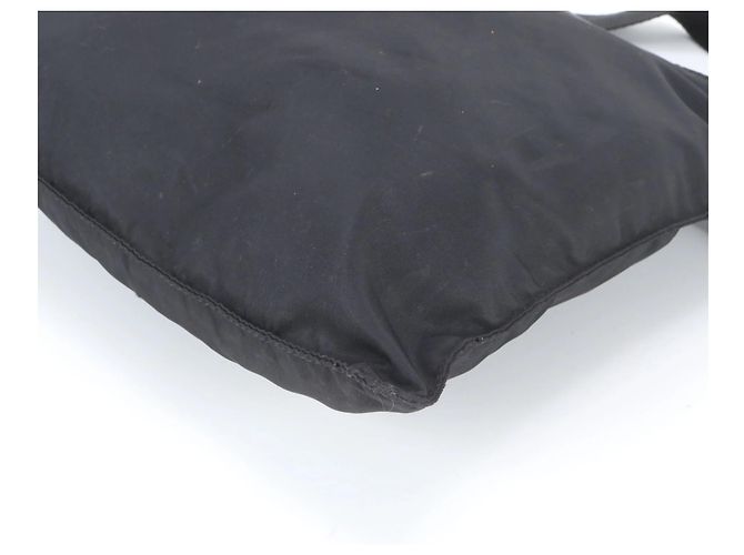 Sac à épaule en cuir et nylon Tessuto avec logo triangle Prada Noir - vue 5