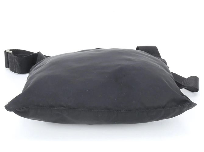 Sac à épaule en cuir et nylon Tessuto avec logo triangle Prada Noir - vue 6