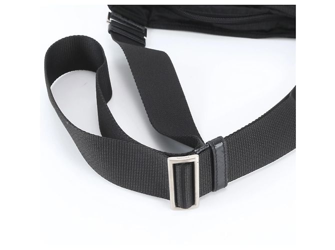 Borsa a tracolla in pelle e nylon Tessuto con logo triangolare Prada Nero - vista 2