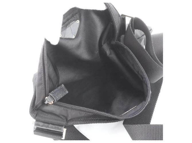 Borsa a tracolla in pelle e nylon Tessuto con logo triangolare Prada Nero - vista 7