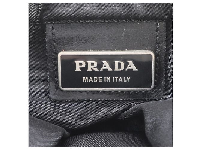 Borsa a tracolla in pelle e nylon Tessuto con logo triangolare Prada Nero - vista 8