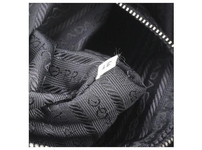 Borsa Tote e a Tracolla in Nylon Tessuto con Logo Triangolare in Pelle Prada da Donna Nero - vista 10