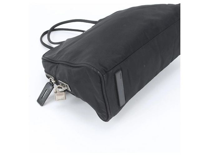 Borsa Tote e a Tracolla in Nylon Tessuto con Logo Triangolare in Pelle Prada da Donna Nero - vista 4