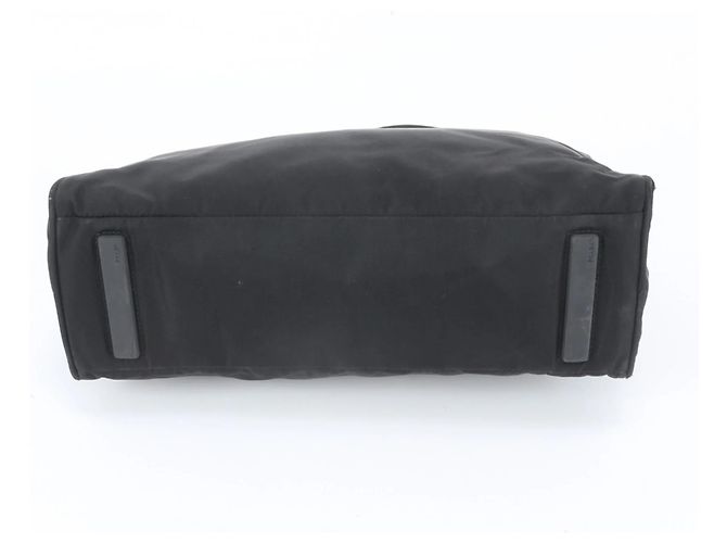 Borsa Tote e a Tracolla in Nylon Tessuto con Logo Triangolare in Pelle Prada da Donna Nero - vista 6