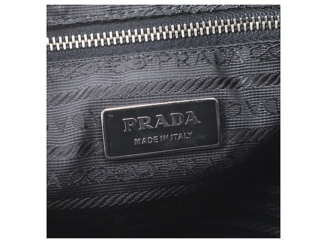 Borsa Tote e a Tracolla in Nylon Tessuto con Logo Triangolare in Pelle Prada da Donna Nero - vista 9