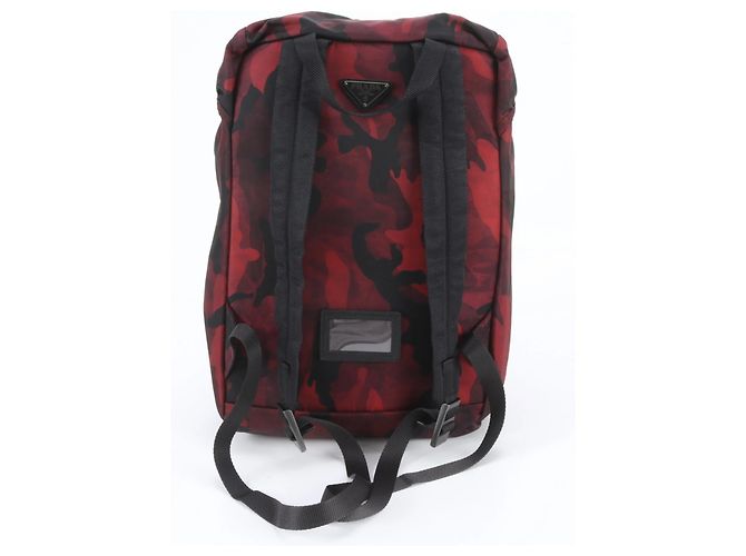 Prada Tessuto Nylon Camouflage Backpack Red - view 3