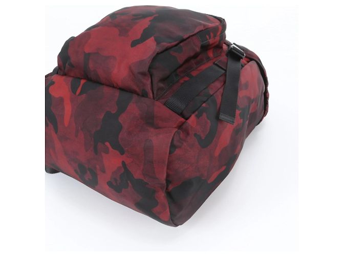 Prada Tessuto Nylon Camouflage Backpack Red - view 5