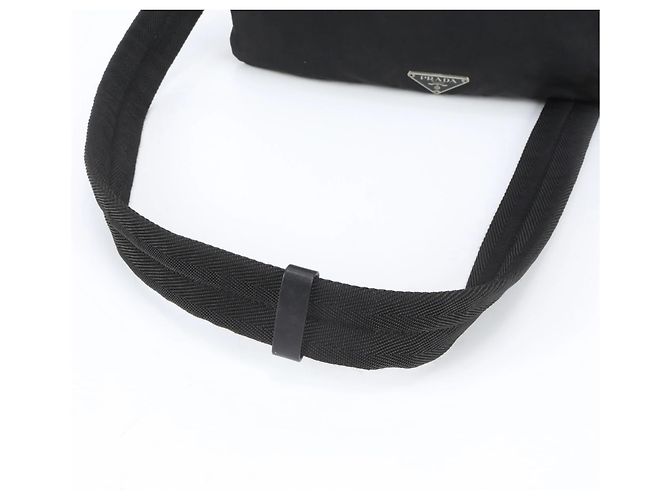 Prada Tessuto Nylon Triangle Logo Shoulder Bag Black - view 2