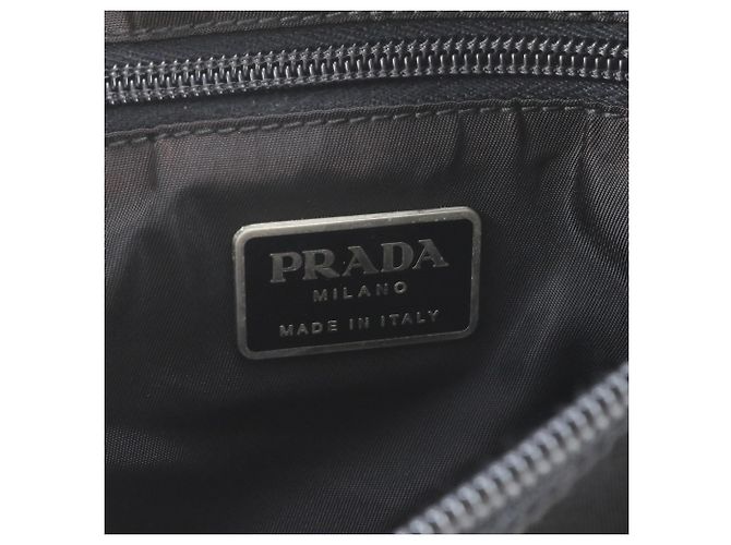Prada Tessuto Nylon Triangle Logo Shoulder Bag Black - view 8