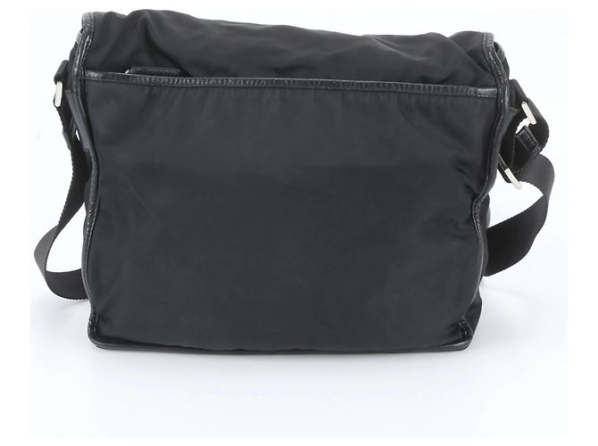 Borsa a tracolla Prada Tessuto Nylon Triangle Logo V166 Nero - vista 3