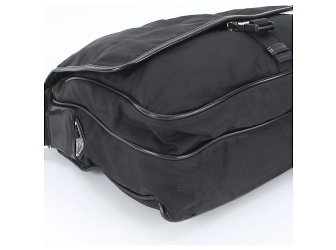Borsa a tracolla Prada Tessuto Nylon Triangle Logo V166 Nero - vista 4