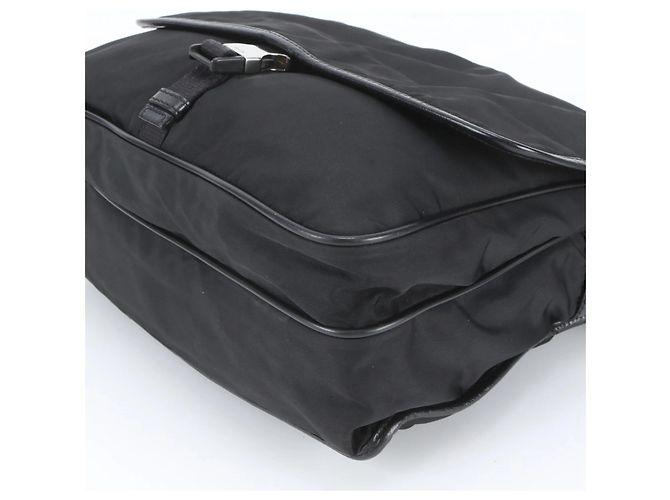 Borsa a tracolla Prada Tessuto Nylon Triangle Logo V166 Nero - vista 5