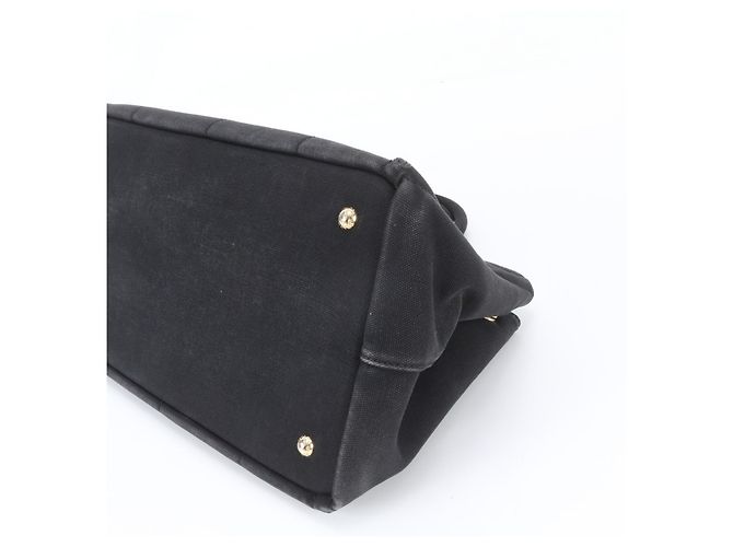 Prada Canapa Triangle Logo Tote Bag Black - view 5