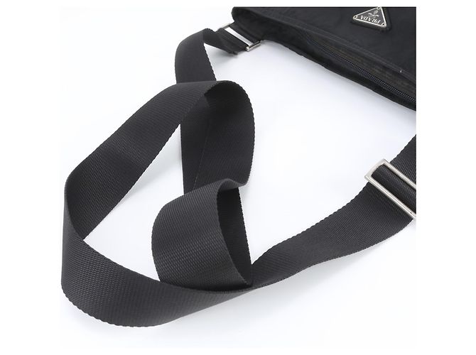 Sac à épaule Prada en nylon Tessuto avec logo triangle Noir - vue 2