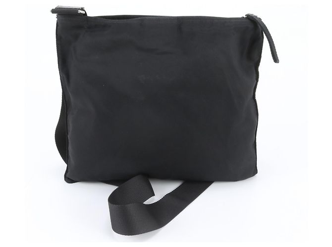 Sac à épaule Prada en nylon Tessuto avec logo triangle Noir - vue 3