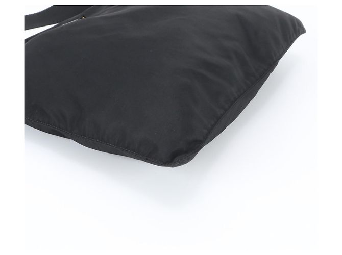 Sac à épaule Prada en nylon Tessuto avec logo triangle Noir - vue 4