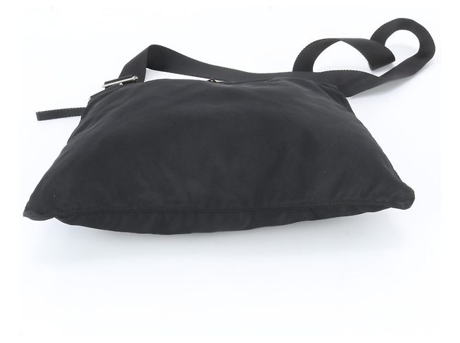 Sac à épaule Prada en nylon Tessuto avec logo triangle Noir - vue 6