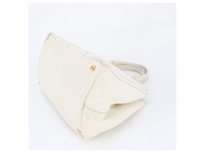 Tote Sac cabas Prada Canapa avec logo triangle Écru - vue 5