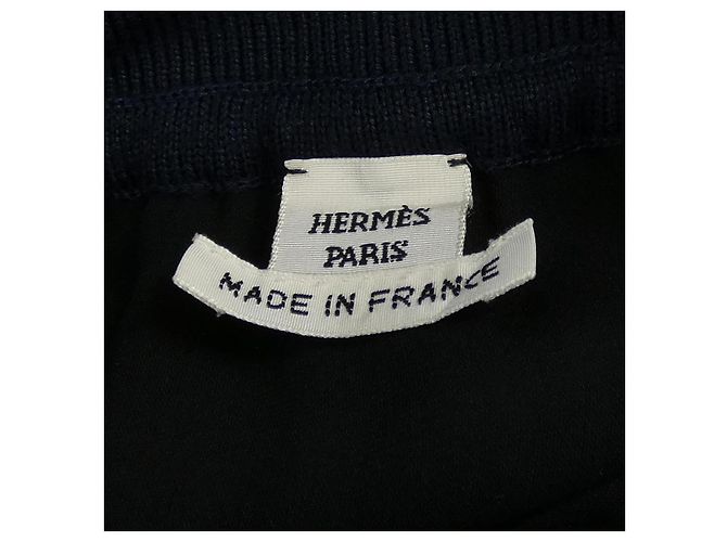 Gonna in seta Hermès blu navy viola - vista 4