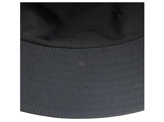 Cappello bucket Hermès in misto cotone ricamato Bianco Blu Blu navy - vista 8