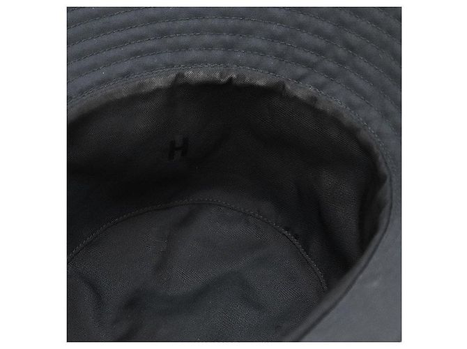Cappello bucket Hermès in misto cotone ricamato Bianco Blu Blu navy - vista 9