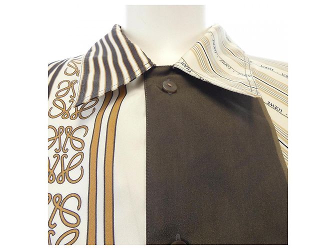 Camisa de seda Loewe S/S Marrom Bege - vista 5