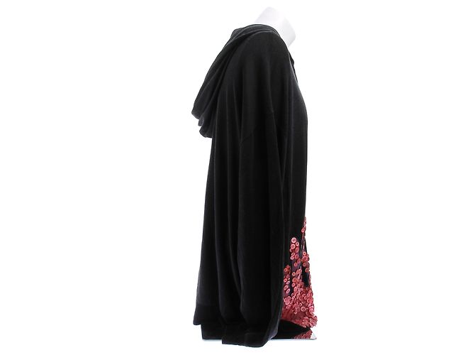 Acne Gilet noir brodé à boutons rouges Black - view 4