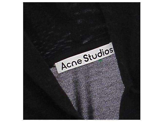 Acne Gilet noir brodé à boutons rouges Black - view 5