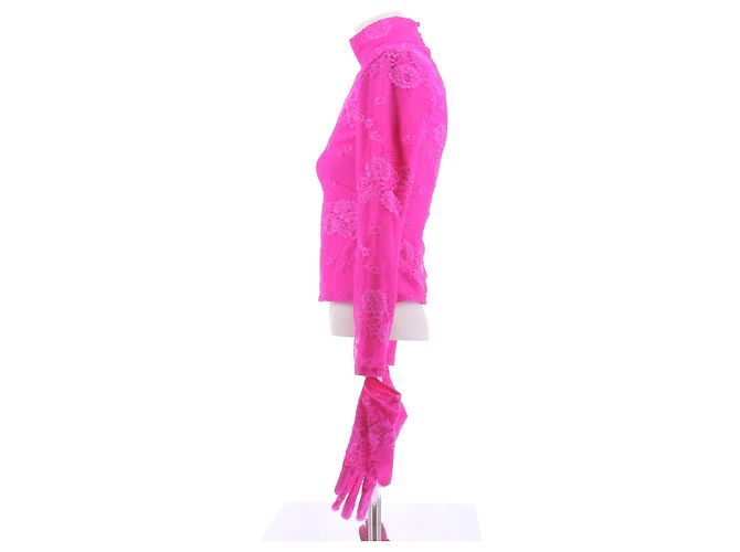 Top de renda rosa Balenciaga - vista 4