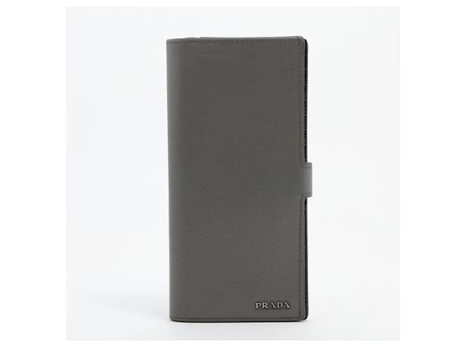 Cartera bi-fold de piel Prada Castaño - vista 2