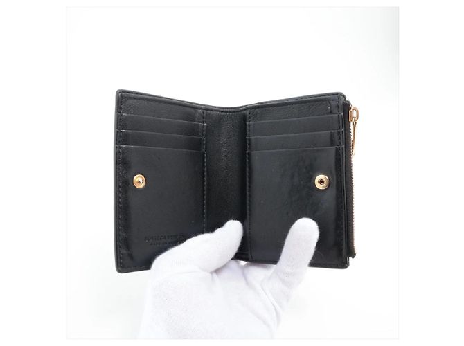 Bottega Veneta Cassette Small Leder Bi-fold Geldbörse Schwarz - Ansicht 3