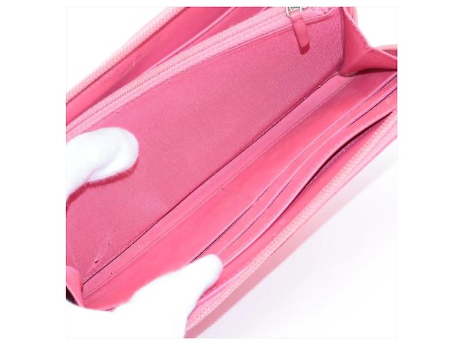 Chanel Pink Leather Long Wallet - view 5