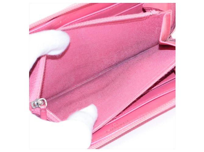 Chanel Pink Leather Long Wallet - view 6