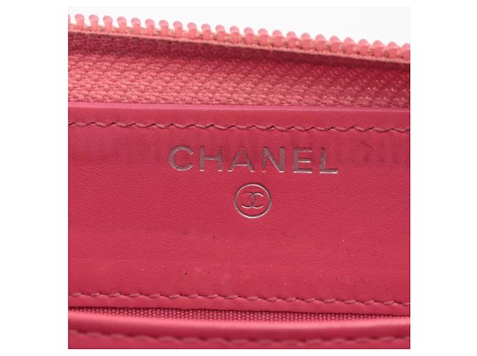 Chanel Pink Leather Long Wallet - view 7