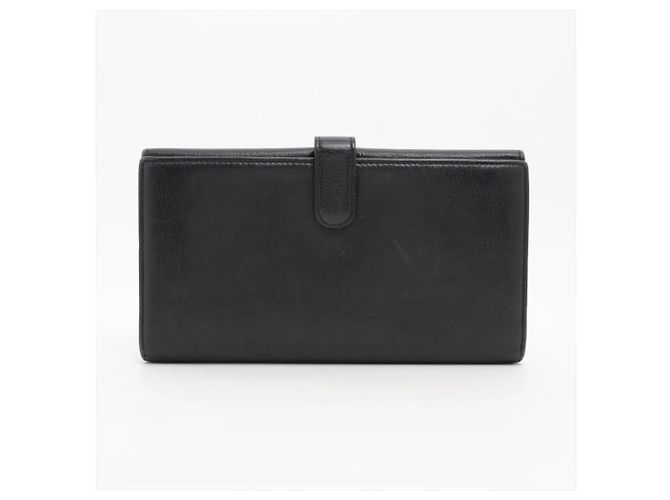 Chanel Camellia Bi-fold langes Portemonnaie aus Lammleder Schwarz - Ansicht 2
