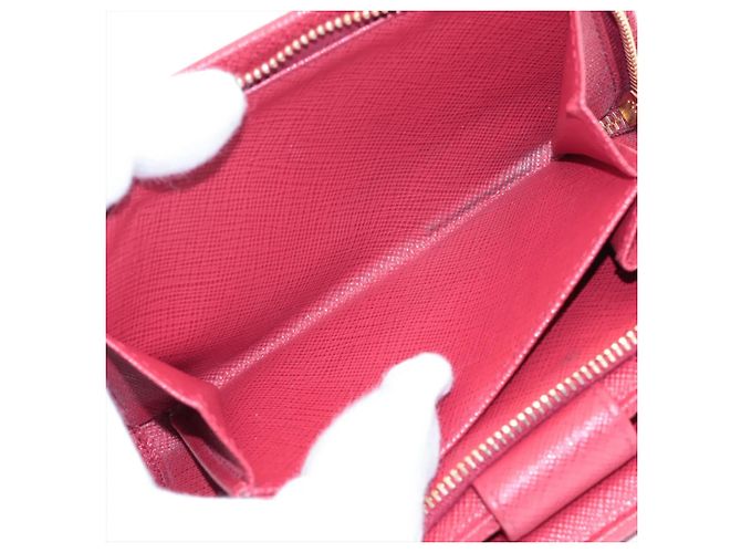 Portafoglio bi-fold in pelle Saffiano Prada Rosa - vista 5