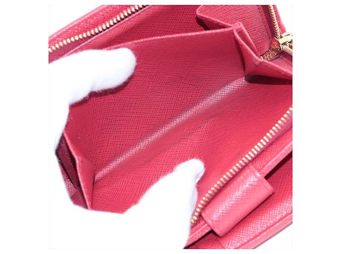 Portafoglio bi-fold in pelle Saffiano Prada Rosa - vista 6