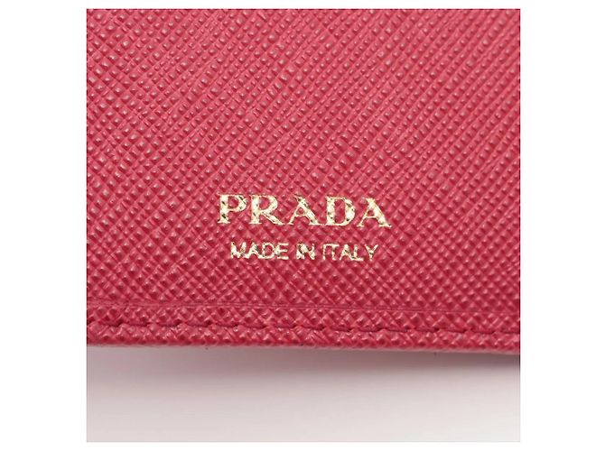 Portafoglio bi-fold in pelle Saffiano Prada Rosa - vista 7
