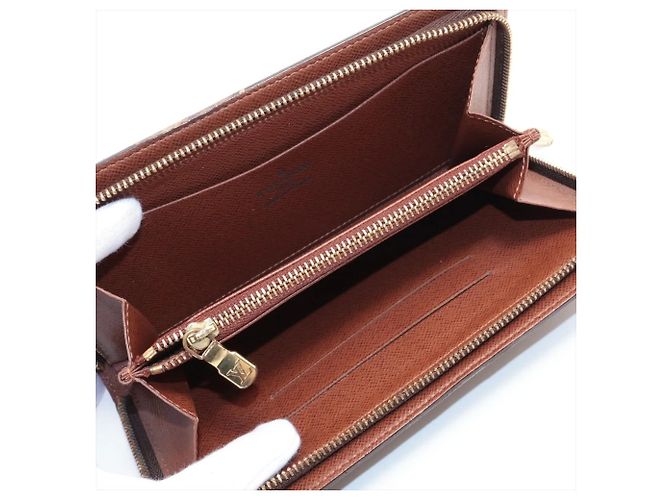 Louis Vuitton Monogram Porte Monnaie Zip Long Wallet Marrom - vista 3