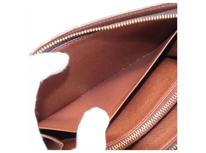 Louis Vuitton Monogram Porte Monnaie Zip Long Wallet Marrom - vista 4