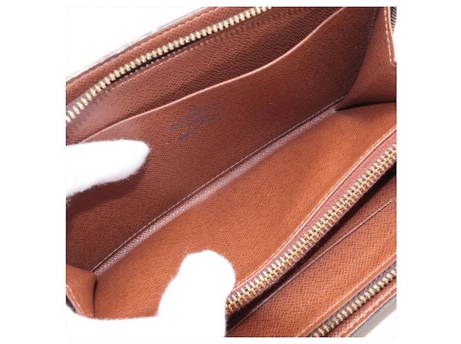 Louis Vuitton Monogram Porte Monnaie Zip Long Wallet Marrom - vista 5