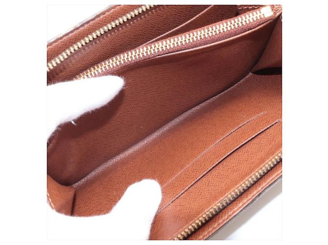 Louis Vuitton Monogram Porte Monnaie Zip Long Wallet Marrom - vista 6
