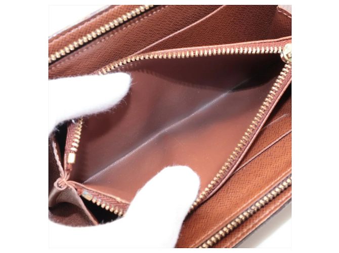 Louis Vuitton Monogram Porte Monnaie Zip Long Wallet Marrom - vista 7