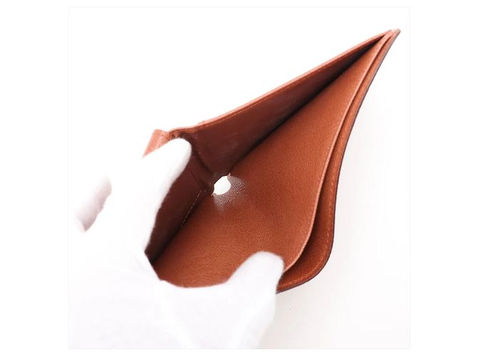 Louis Vuitton Monogram Portefeuille Marco Bi-fold Wallet Castaño - vista 4