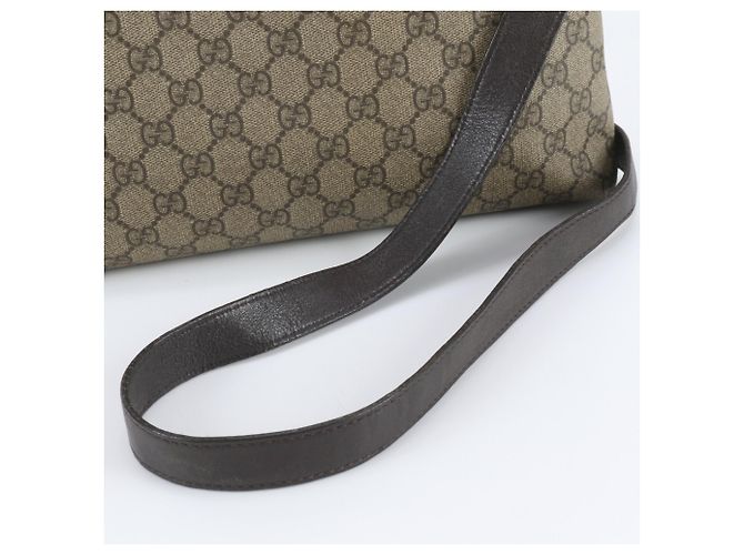 Sac bandoulière et épaule Gucci GG Supreme en cuir Marron Beige - vue 2