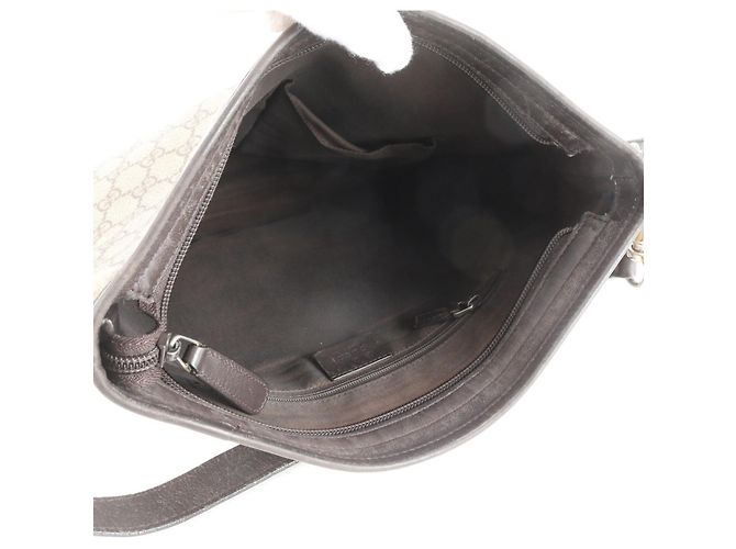 Sac bandoulière et épaule Gucci GG Supreme en cuir Marron Beige - vue 7